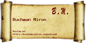 Buchman Miron névjegykártya